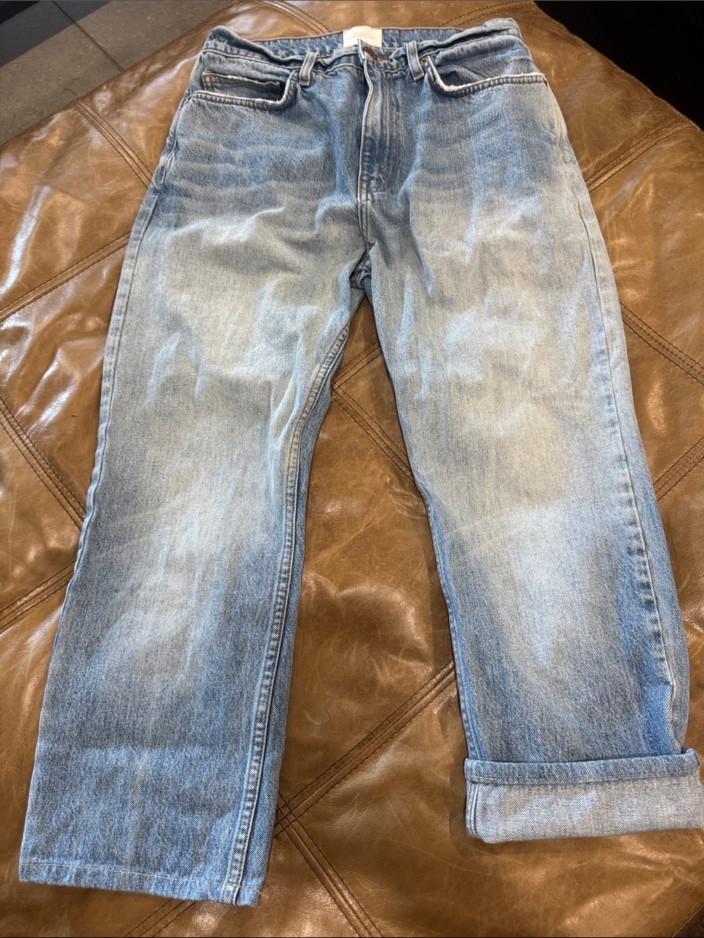 Doen Light Blue Straight-Leg Cropped Jeans Organic Cotton 28 - Picture 2 of 7